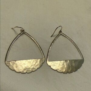 Vintage Silpada Scalloped Open Drop Hoop Earrings